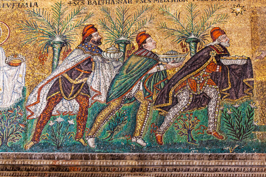 Mosaic Gifts of the Magi. Ravenna