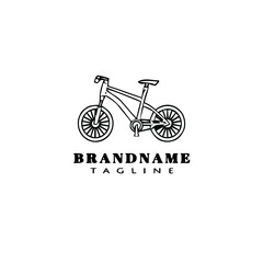 Fototapeta na wymiar concept bike cartoon logo icon design template black isolated vector illustration creative