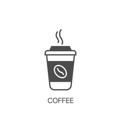Coffee cup vector icon. Hot tea drink with steam