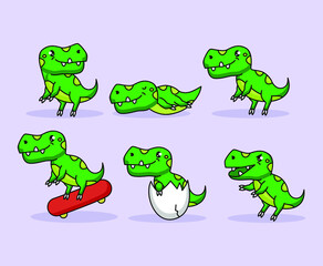 Set of T-Rex animal mascot design