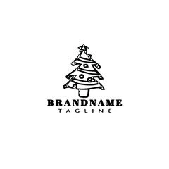 christmas tree logo icon design vector illustration