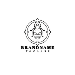 cockroach cartoon logo icon design template black isolated vector