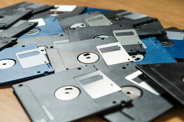 Old computer floppy disks.