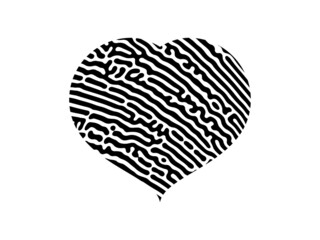 Fingerprint heart silhouette