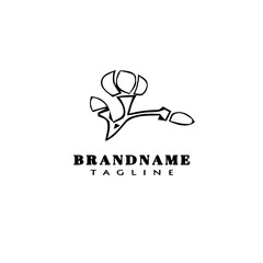 flower logo cartoon icon design template cute isolated vector illustration