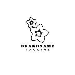 flower logo cartoon icon design template black isolated vector