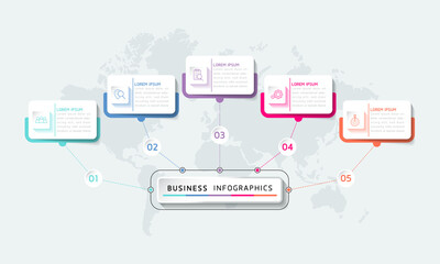 Vector illustration, infographics design, template, marketing, information, with 5 options or steps