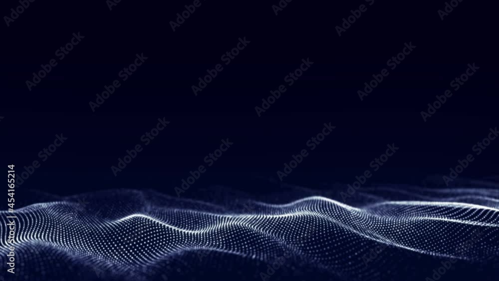 Aufkleber abstract technology wave. flow of particles. big data transfer visualization. 3d rendering.