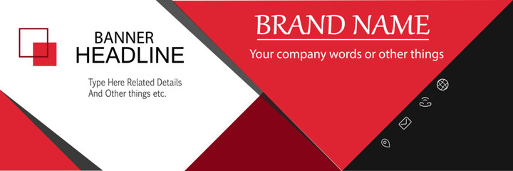 red color creative editable web banner and social media campaign poster design vector template EPS AI files