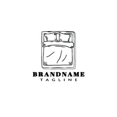 bed logo cartoon logo icon design template isolated vector illustration