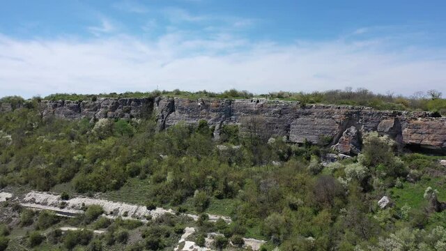 Aerial view on medieval fortress Mangup Kale, Crimea