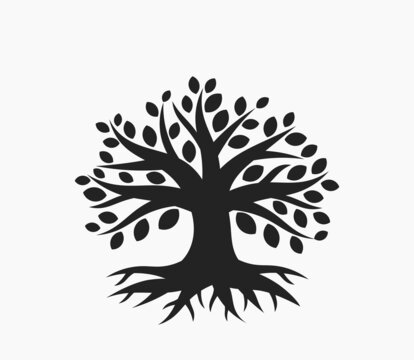 Tree silhouette icon. Vector illustration.