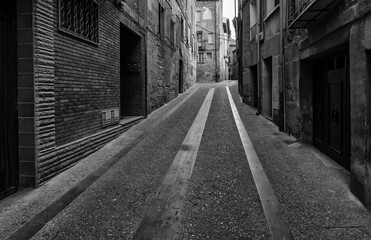 Old alley in perspective