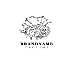 bee logo icon design template black isolated cartoon illustration