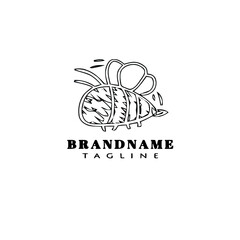 bee logo icon template black isolated vector illustration