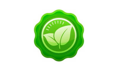 Organic and natural badges and labels Flat leaves icons. vector isolated flat design