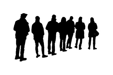 Crowd Queue Isolated Photo