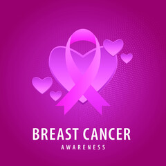 BREAST CANCER AWARENESS, on a pink color Banner poster.
