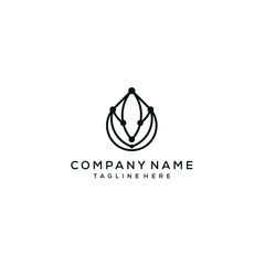 Fototapeta premium oil drop leaves with technology logo design concept 