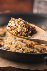 Granola of Pecans, Nuts, Oats, Dates, Pine