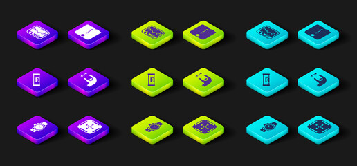 Set Wrist watch, Area measurement, Construction bubble level, Approximate measurements, Depth and Measuring instrument icon. Vector