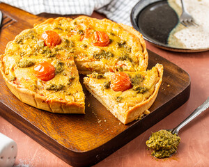 Vegan Cheese Quiche with Tomatoes