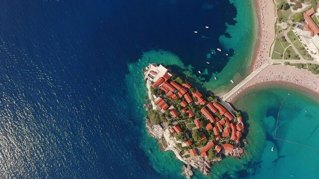 Sveti Stefan island on the Adriatic coast in Montenegro
