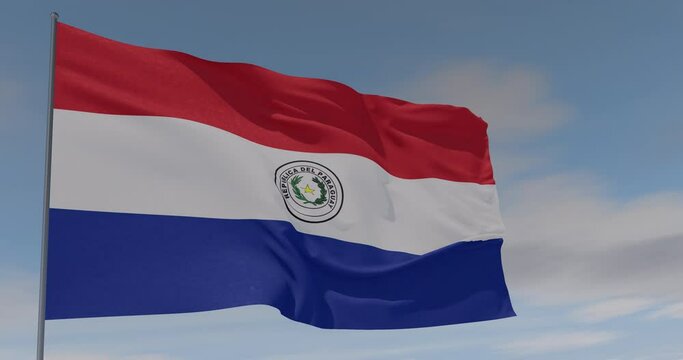 flag Paraguay patriotism national freedom, seamless loop, alpha channel