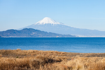 Mount Fuji seen from Suruga Bay, Shizuoka Prefecture, Japan