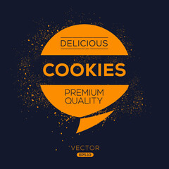 Creative (cookies) logo template, cookies sticker, vector illustration.