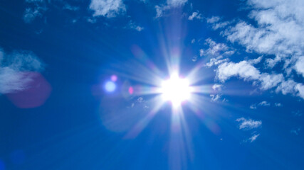 blue sky and white clouds. clouds against blue sky background. warm weather. spring has come	