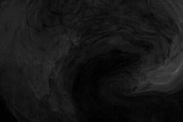 Dark abstract background of liquid paint, black fluid art