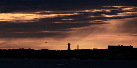 sunset in a lighthouse