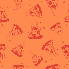 Vector seamless pattern with pizza slices
