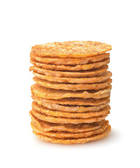 Stack of organic corn paprika chips