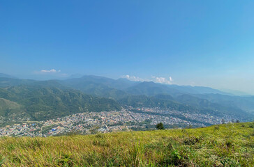 landscape with mountains and clouds