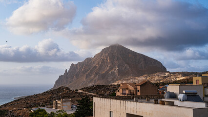 View of Mount Cofano. Custonaci, Sicily, Italy.