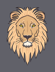 LION head front illusration vector
