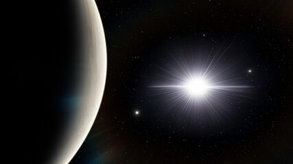 Planet, stars and galaxy