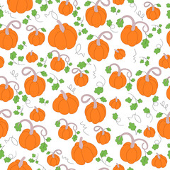 pumpkin and leaf vector pattern design
