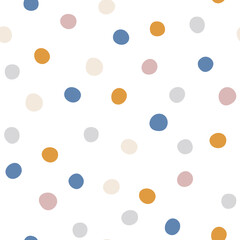 Hand drawn Halloween seamless vector pattern with decorative elements. Trendy background for Halloween party, autumn holidays and decorative design. Festive repeatable backdrop. Vector illustration