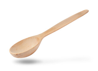 Wooden spoon isolated on white. Cooking utensil