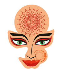 goddess face with mandala