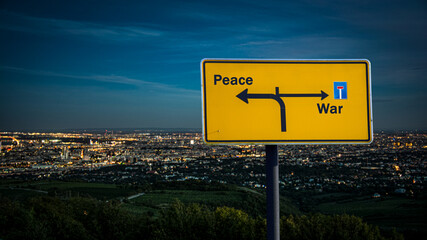 Street Sign to Peace versus War