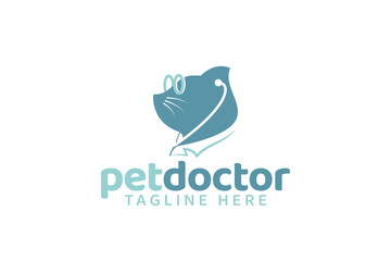 pet doctor logo vector graphic for any business especially for pet clinic, veterinarian, pet shop, store, etc.