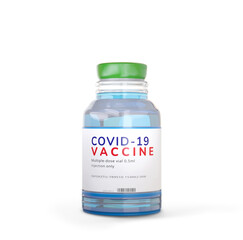 Coronavirus Covid-19 Vaccination bottle isolated 3d-illustration