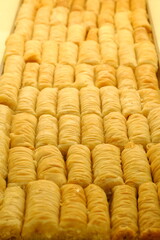 baklava texture on the counter close-up