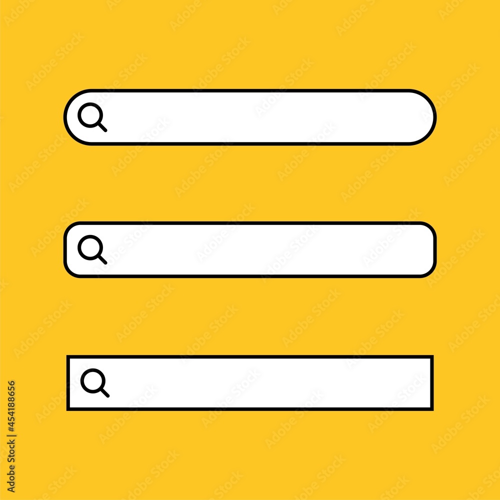 Poster Set of search bar interface for web site template. Simple search bar flat design template for user interface.