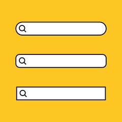 Fototapeta premium Set of search bar interface for web site template. Simple search bar flat design template for user interface.