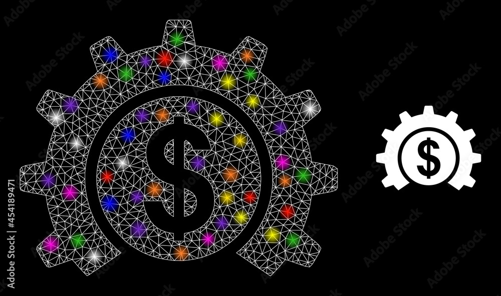 Poster glowing net bank industry constellation icon with lightspots. illuminated vector constellation based
